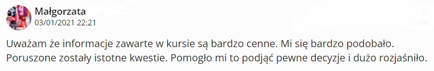 Opinia Małgorzaty