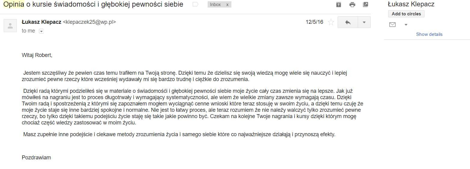 Opinia uczestnika