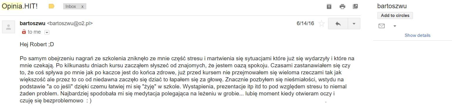 Opinia uczestnika